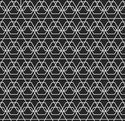 Fototapeta premium Black and white geometric background. Seamless linear design pattern. Abstract texture vector illustration.