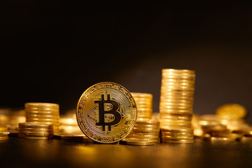 golden bitcoin, conceptual image for crypto currency
