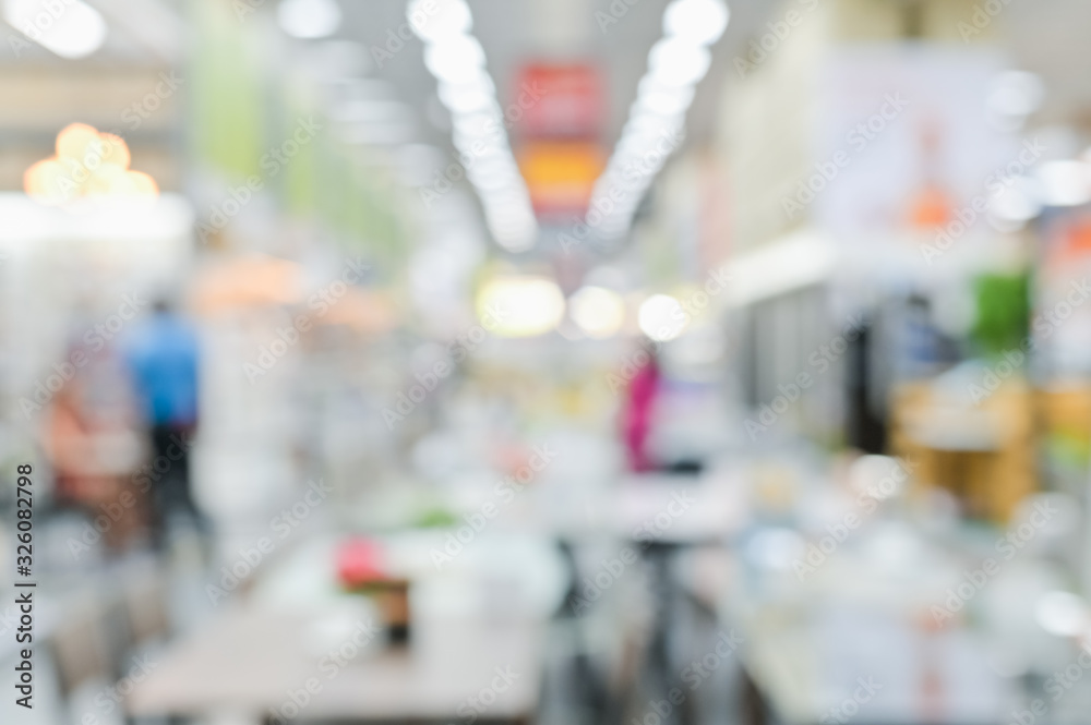 Sticker abstract blurred gray and white bokeh background , defocused bokeh effect from retail and shopping h