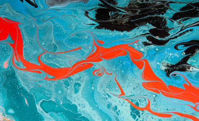 Naklejka premium Red, black and blue marble abstract acrylic background