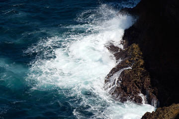 Sagres (Algarve) Portugal. Waves crashing at the Cabo de San Vicente