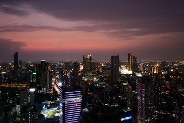 Obraz premium City scape on sathorn , Bangkok, Thailand