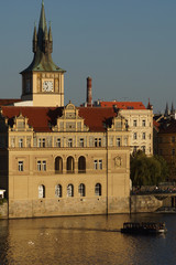 Naklejka premium Prague (Czech Republic).Exterior of the Bedřich Smetana Museum next to the Vltava River in the city of Prague