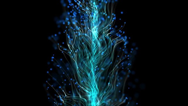 Tree of Digital Synapses. Digital Optical Cable Data Flow. Spread of Artificial intelligence. Neural Network