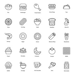  Healthy Food and Drinks Line Icons Pack 