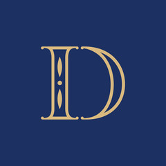 Initial D with pillar for Logo design template