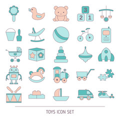 Concept of Baby shop with baby item icons.