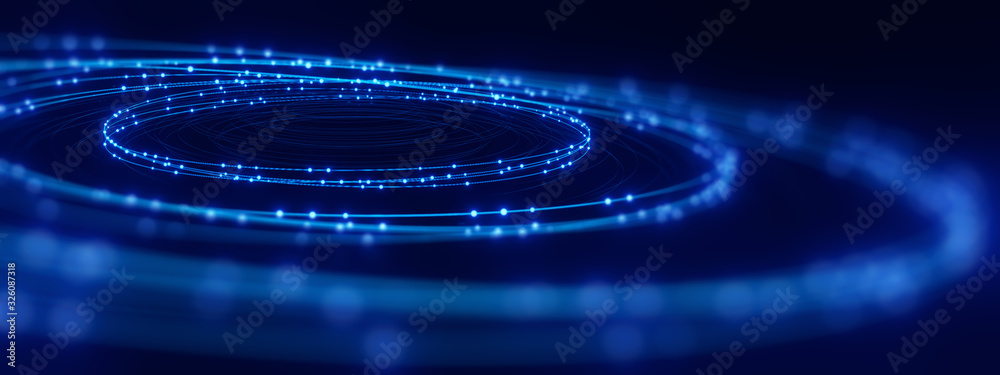 Poster defocused image of fiber optics lights abstract background