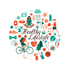Fototapeta na wymiar Healthy lifestyle and self-care concept