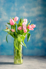 Bouquet of pink tulips