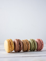macaroons on a row isolated