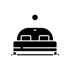 Bed black icon, concept illustration, vector flat symbol, glyph sign.