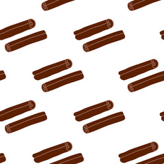 Seamless pattern with cinnamon sticks