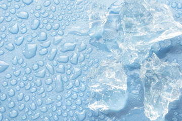ice cube and water  background 
