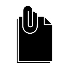 Attachment black icon, concept illustration, vector flat symbol, glyph sign.