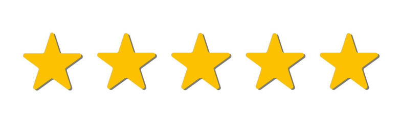 Five stars rating customer product flat icon