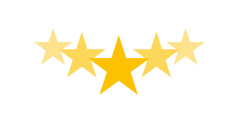 Five stars rating customer product flat icon