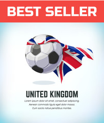 United Kingdom   football or soccer ball. Football national team. Vector illustration
