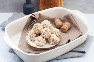 Delicious milk chocolate and peanut butter truffles dipped in chopped peanuts