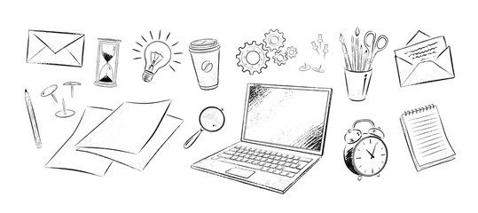 Vector illustration set of office supplies © Sonya illustration