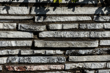 background of old brick wall in downtown Beppu, Japan