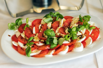classic caprese salad close up