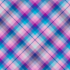 Seamless pattern in fine blue, pink, violet and purple colors for plaid, fabric, textile, clothes, tablecloth and other things. Vector image. 2