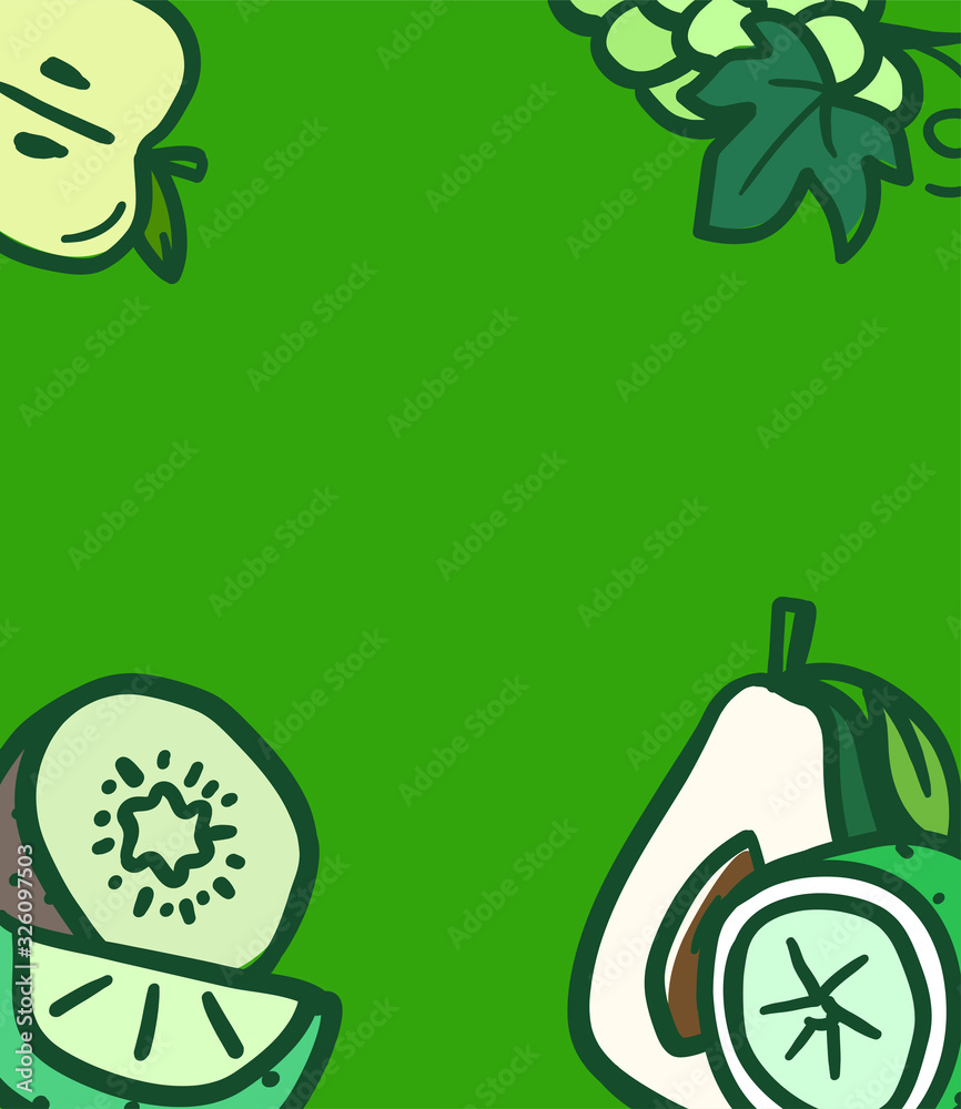 Aufkleber summer fruits background with copy space for text. vector banner template