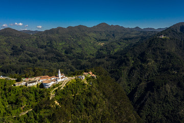 Fototapeta na wymiar Aerial panoramic View of the Montserrat Mountain in Colombia.