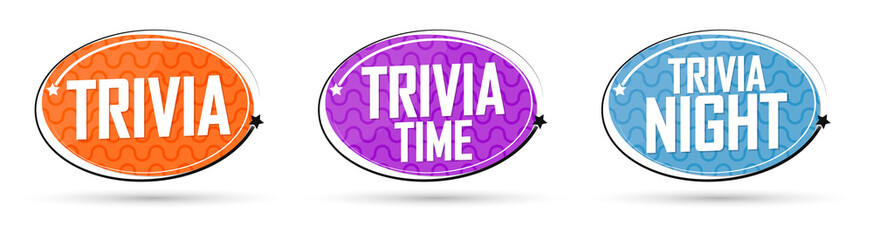 Set Trivia banners design template, vector illustration