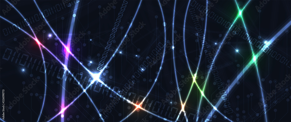 Poster technology data background, idea of global business solution