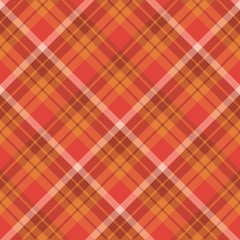 Seamless pattern in fine autumn red, orange and brown colors for plaid, fabric, textile, clothes, tablecloth and other things. Vector image. 2
