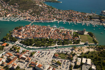 Aerial view of the UNESCO heritage city of Trogir