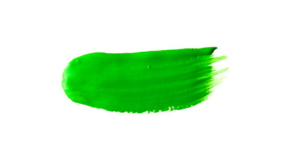 green brush stroke on a white background