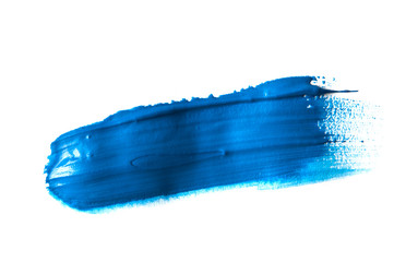 blue brush stroke on a white background