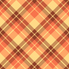 Seamless pattern in fine autumn orange, brown and yellow colors for plaid, fabric, textile, clothes, tablecloth and other things. Vector image. 2