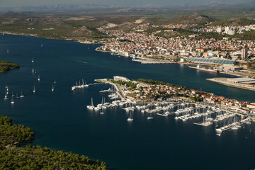 D- Resort and marina, Areal view of Šibenik, Croatia