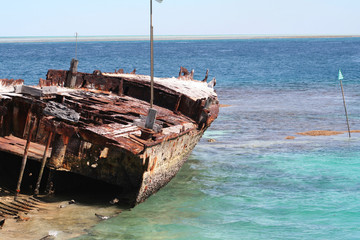 Shipwreck on the beach