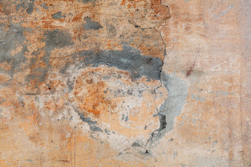 Close up shot of surface of old wall texture for background or devices wallpapers. Abstract design, usual, natural materials. Detailed grungy artwork. Copyspace, advertisement. Vintage style.