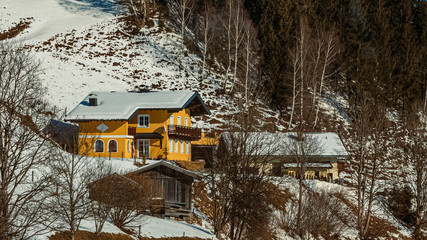 Beautiful alpine winter wonderland at Flachau, Salzburg, Austria