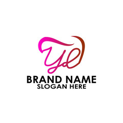 logo letter yd with dental vector design	