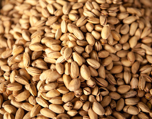 Iranian salted pistachios. Ripe pistachios at a market setting.