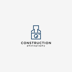 Photo construction studio logo design. the camera logo of the photographer  - Vector
