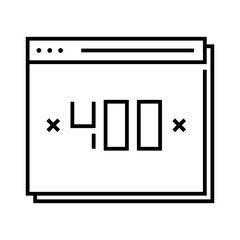 Error webpage line icon, concept sign, outline vector illustration, linear symbol.