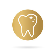 golden tooth icon- vector illustration