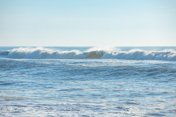 Endless landscape. Atlantic ocean. Portugal. Water and waves