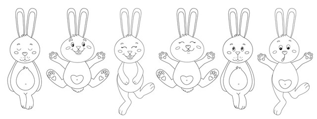 Coloring. Happy Easter. Cartoon Vector Illustration. Isolated on white background.