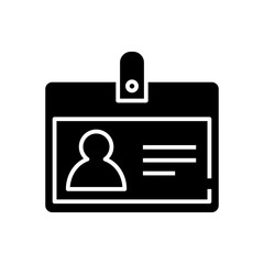 Badge black icon, concept illustration, vector flat symbol, glyph sign.