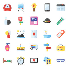  Travel And Hotel Flat Icons 