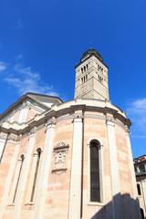 Church of Santa Maria Maggiore with bell tower in Trento, Italy